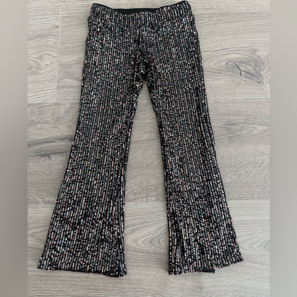 Cat & Jack Black and Gold Sequin Leggings- Girls 4/5 (XS) LIKE NEW